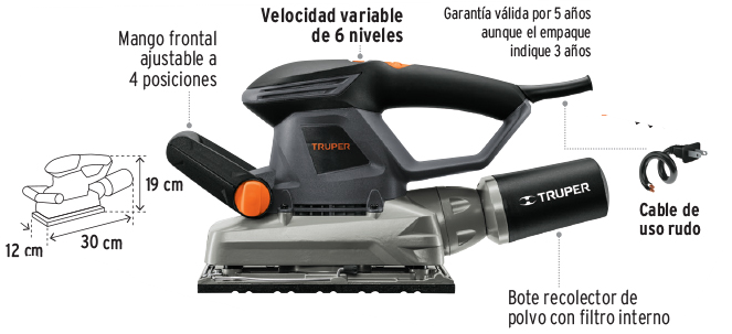 LIJADORA ORBITAL 1/2 LIOR12NX