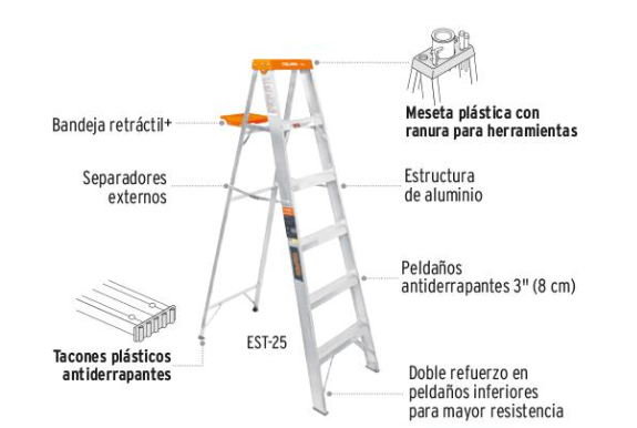 ESCALERA TIJERA ESCALONES