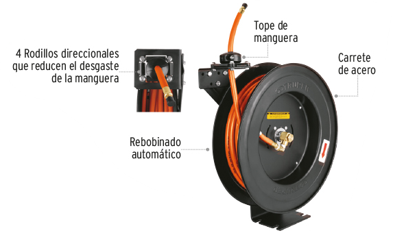 CARRETE RETRACTIL CON MANGUERA