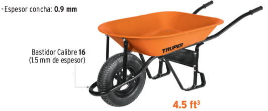 CARRETILLA NARANJA CAT-45ND 4.5FT