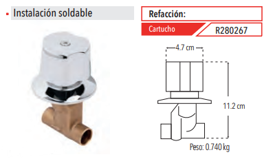 JUEGO DE LLAVES EMPOTRAR SOLDABLE TIPO QUEEN