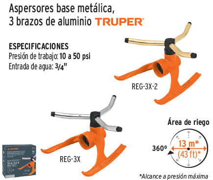 ASPERSOR GIRATORIO METALICO REG-3X