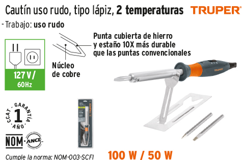 CAUTIN LAPIZ DUAL 100W