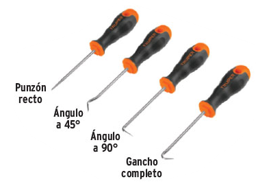 JUEGO DE PUNTAS Y GANCHOS GAN-4 C/4PZS