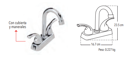 MEZCLADORA PARA LAVABO TIPO BAR