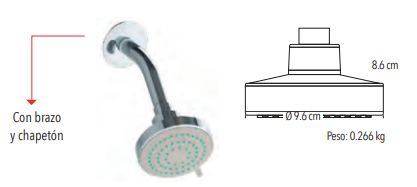 REGADERA CON BRAZO Y CHAP 4529BL