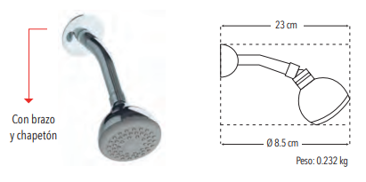 REGADERA CON BRAZO Y CHAP 4526BL