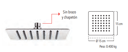 REGADERA DE PLATO CUADRADA 4536R