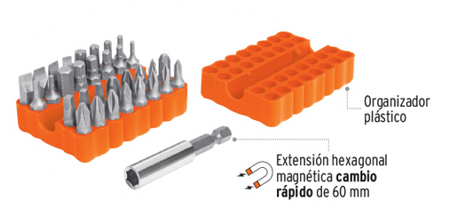 JUEGO PUNTAS PARA DESARMADOR PUN-33