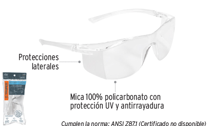 LENTES DE SEGURIDAD TRANSPARENTE LEN-LT