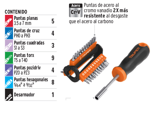 DESARMADOR MULTIPUNTA 33 PUNTAS