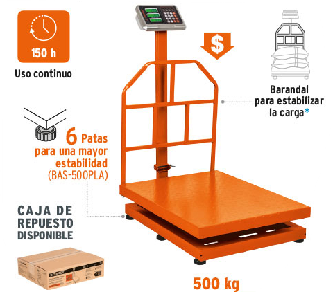 BASCULA PLEGABLE DE PLATAFORMA 500 KGS