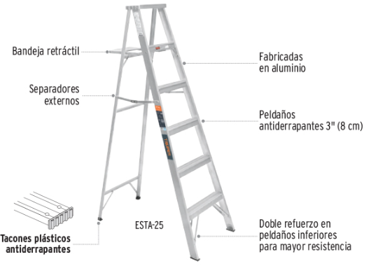 ESCALERA TIJERA 6 ESCALONES