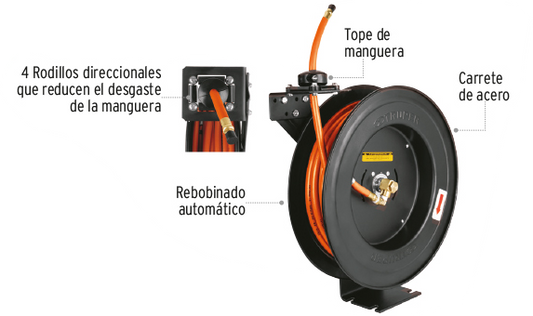 CARRETE RETRACTIL CON MANGUERA