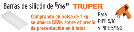 BARRA DE SILICON 12 PZS REP-PIPE-5/16