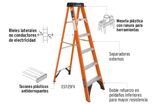 ESCALERA TIJERA 7 ESCALONES