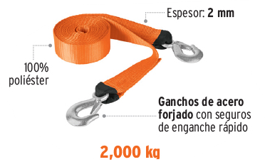 CORREA PARA REMOLQUE CON GANCHO