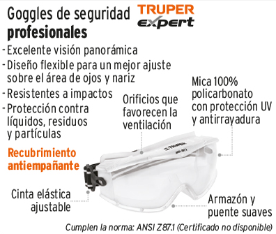 GOGLE DE SEGURIDAD MICA TRANSFPARENTE