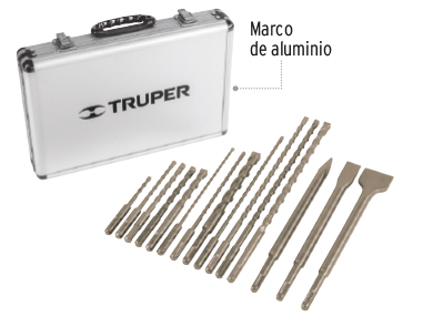 JUEGO 15 BROCAS Y CINCELES SDS PLUS