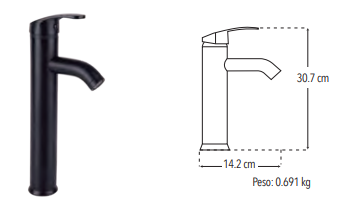 MONOMANDO PARA LAVABO NEGRO