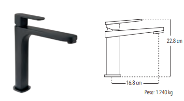 MEZCLADORA PARA LAVABO NEGRO