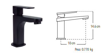 MONOMANDO PARA LAVABO NEGRO
