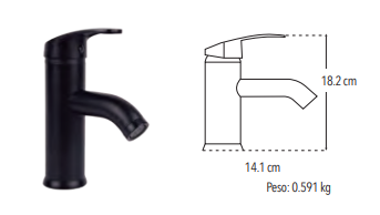 MONOMANDO PARA LAVABO NEGRO