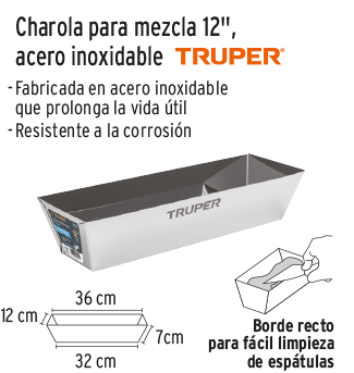 CHAROLA 12'' ACERO