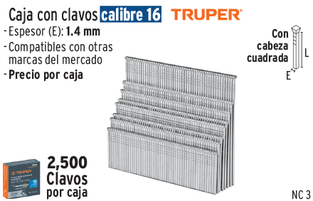 CAJA CLAVO C/2500 38MM