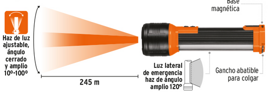 LINTERNA RECARGABLE LUZ EMERGENCIA LIREX-480