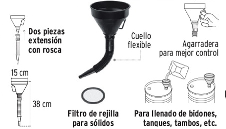 EMBUDO FLEXIBLE CON FILTRO EMB-50